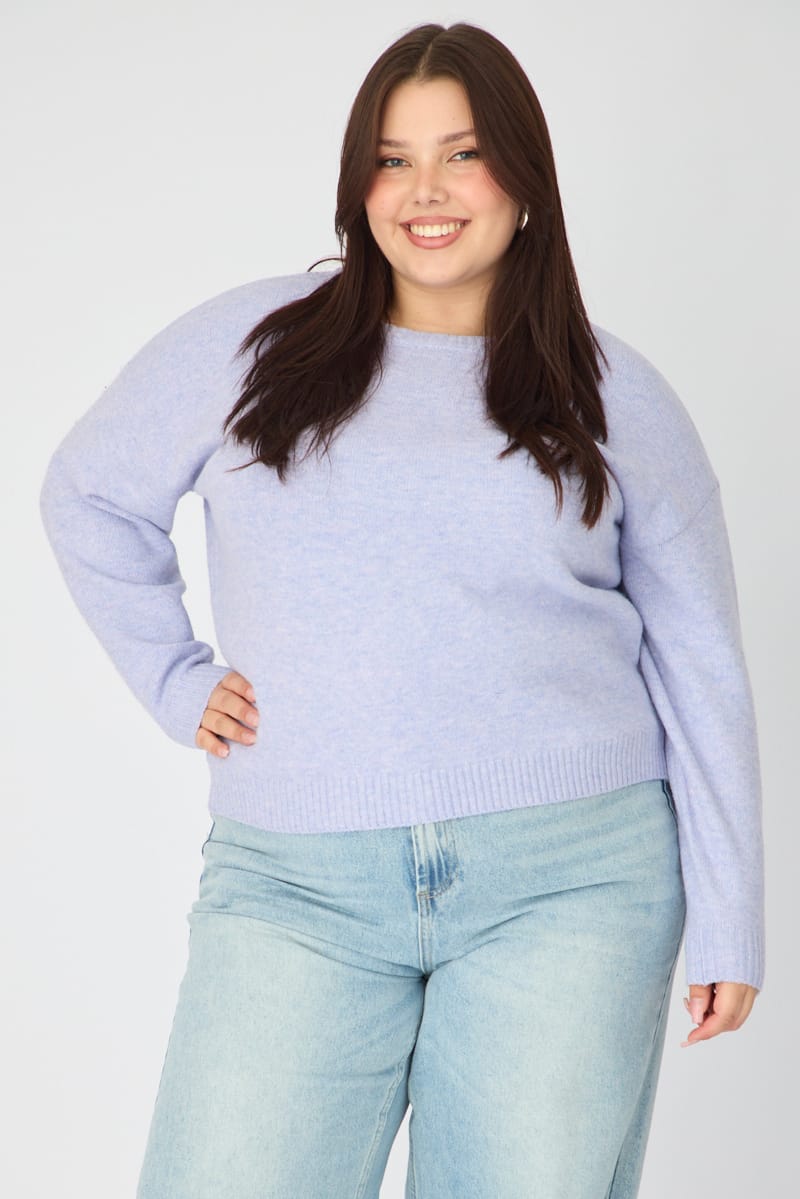 Blue Soft Knit Jumper Long Sleeve for YouandAll Fashion