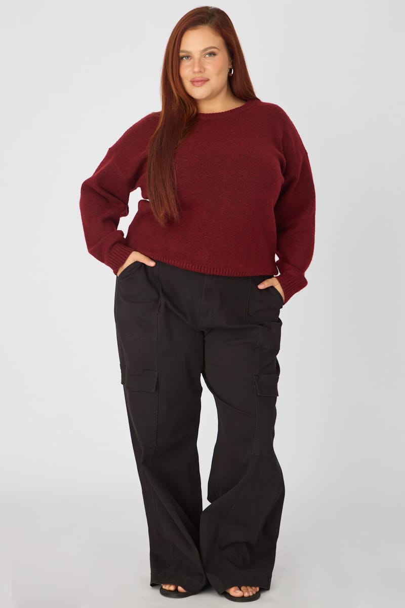Red Soft Knit Jumper Long Sleeve for YouandAll Fashion