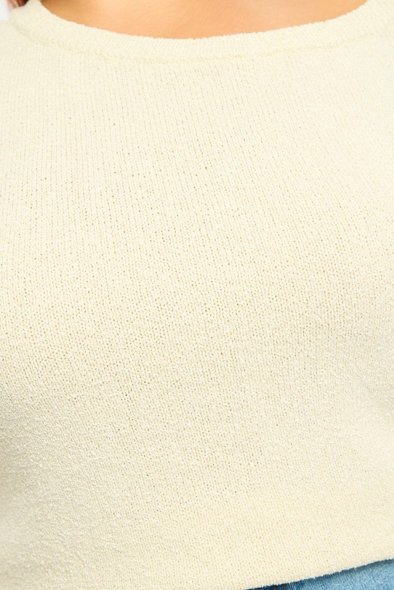 White Knit Top One Shoulder for YouandAll Fashion