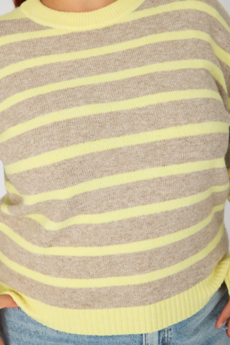 Yellow Stripe Striped Knitted Jumper for YouandAll Fashion