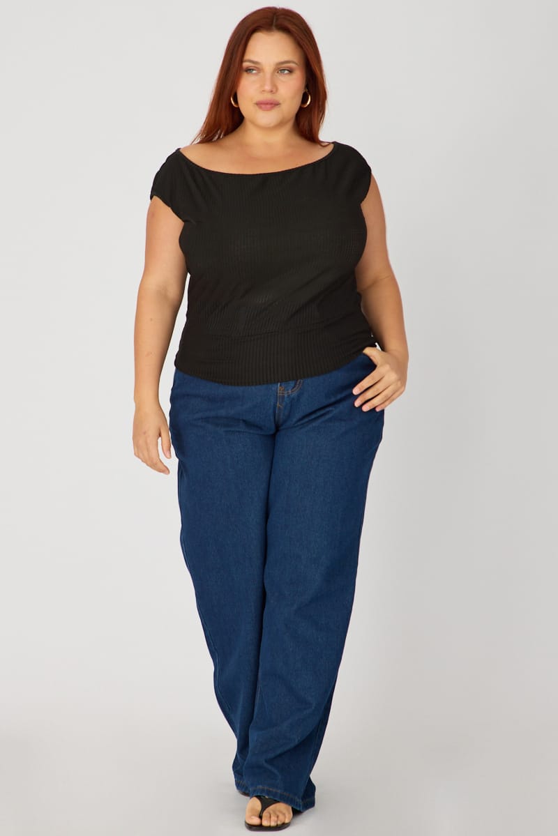 Black Off-shoulder Textured Top for YouandAll Fashion