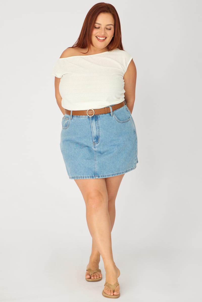 White Off-shoulder Knit Top for YouandAll Fashion
