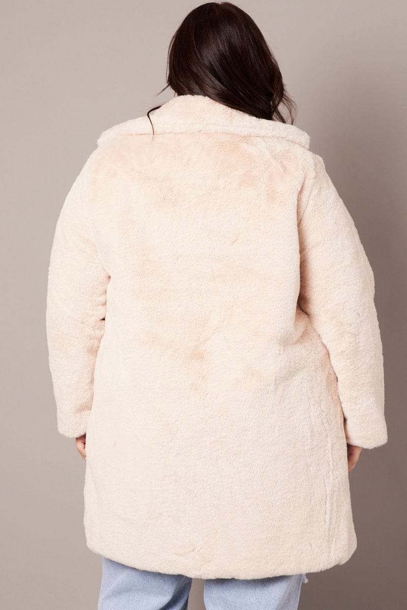 White Faux Fur Longline Coat for YouandAll Fashion