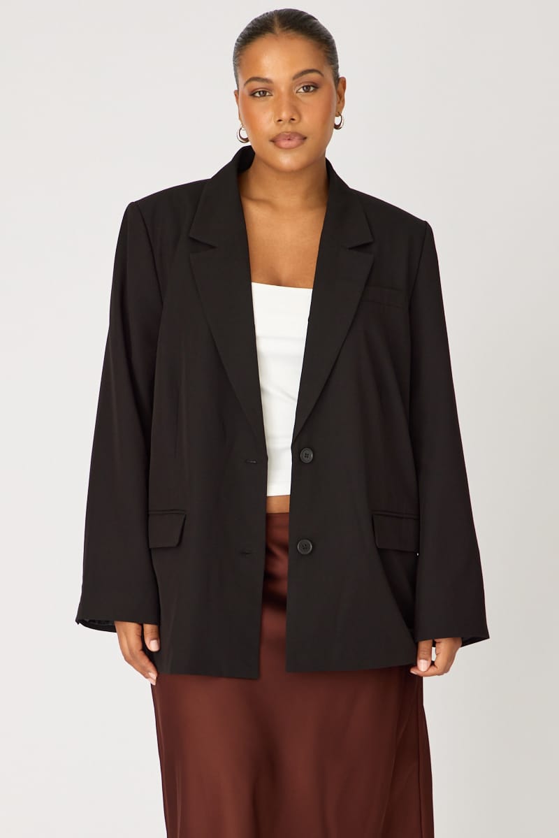 Black Oversized Basic Blazer for YouandAll Fashion