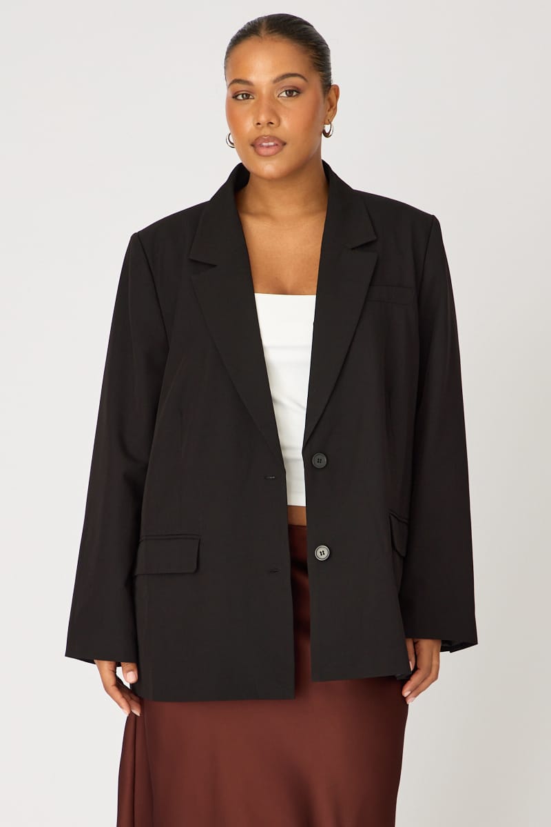 Black Oversized Basic Blazer for YouandAll Fashion