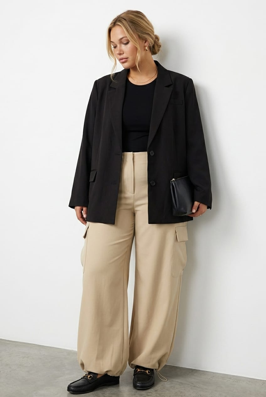 Black Oversized Basic Blazer for YouandAll Fashion