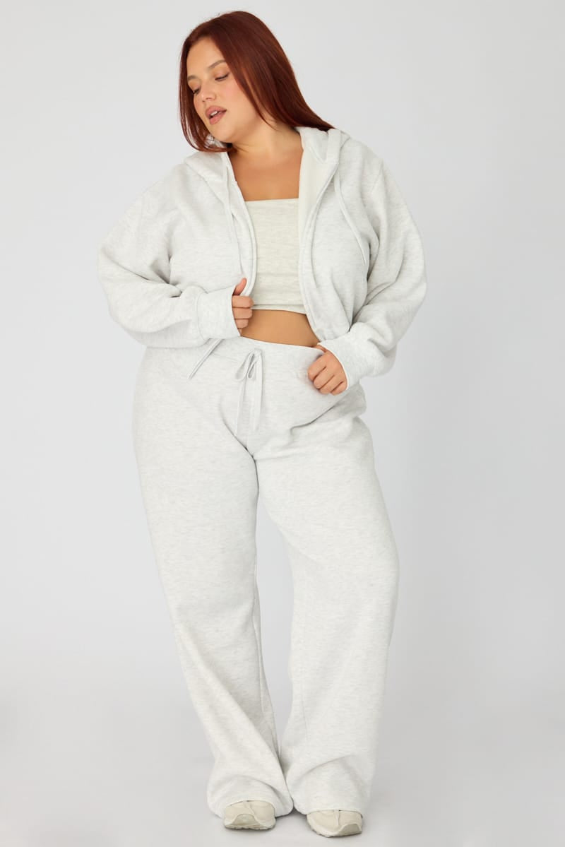 Grey Zip Up Crop Hoodie for YouandAll Fashion