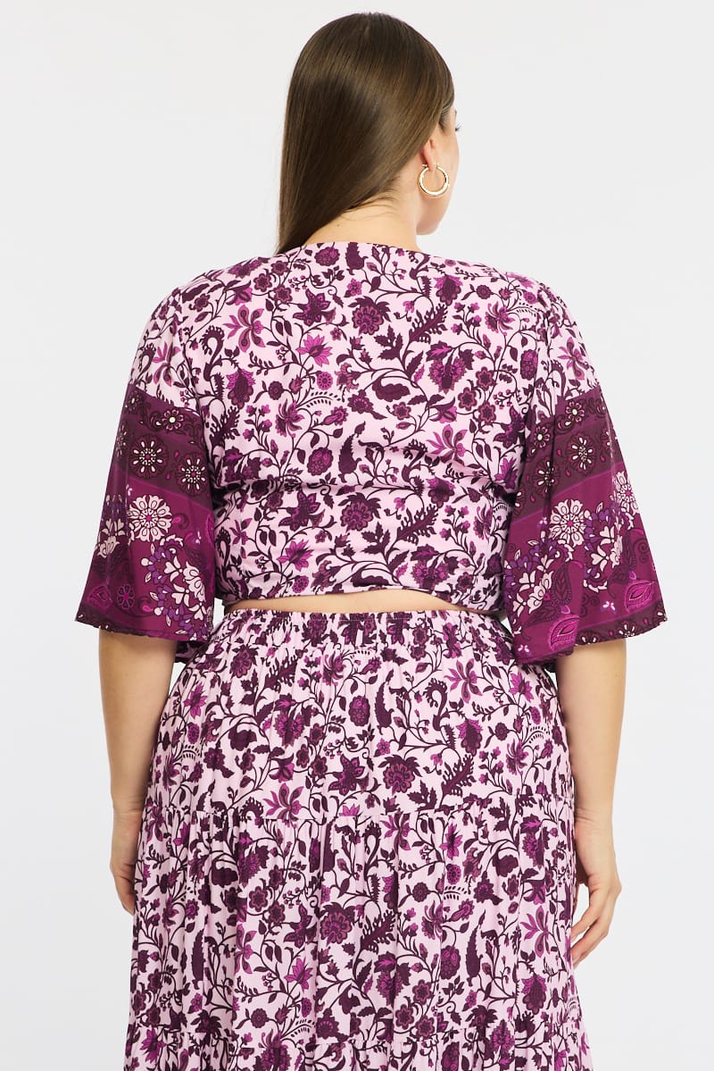 Red Boho Tie Up Bolero Short Sleeve for YouandAll Fashion