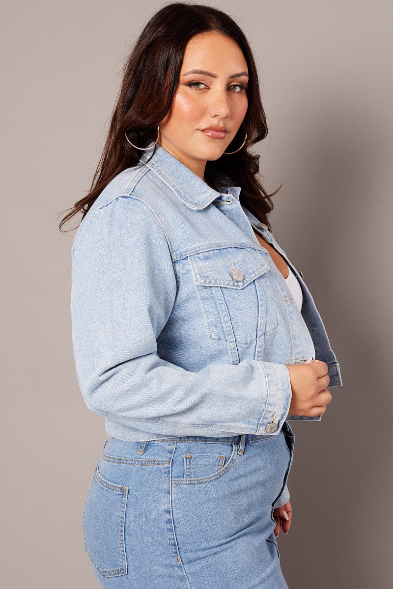 Denim Cropped Jacket for YouandAll Fashion