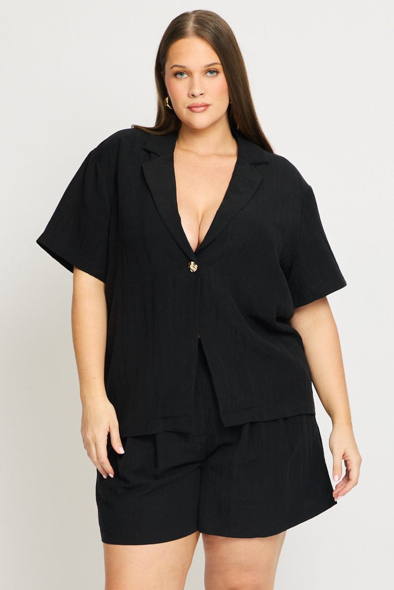 Black Jacket Short Sleeve for YouandAll Fashion