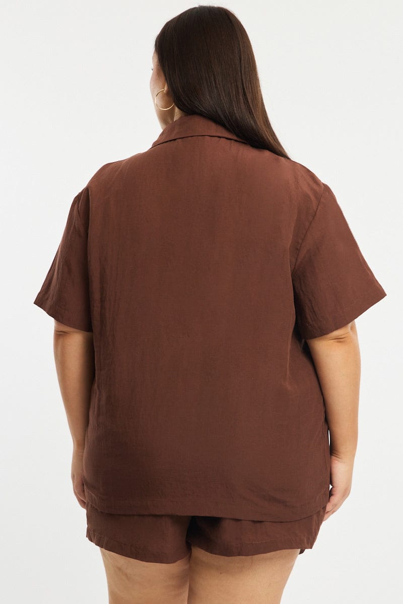 Brown Jacket Short Sleeve for YouandAll Fashion