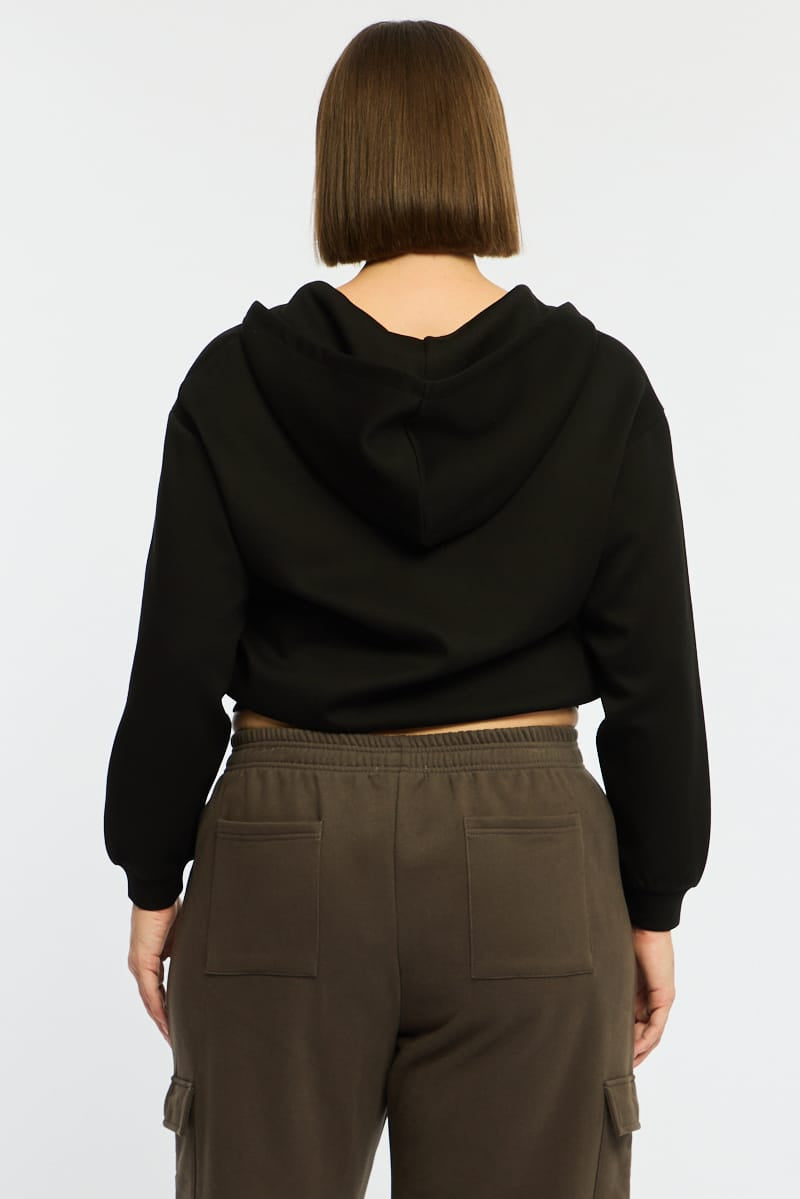 Black Zip Hoodie Long Sleeve for YouandAll Fashion