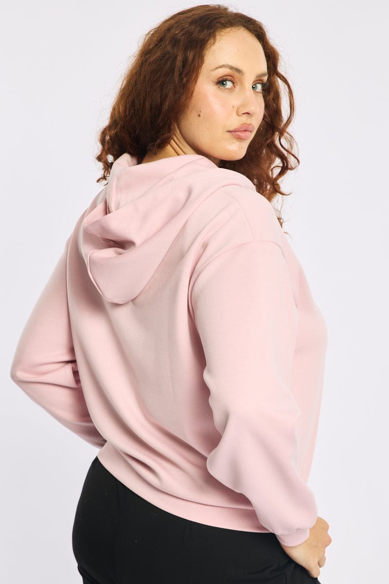 Pink Zip Hoodie Long Sleeve for YouandAll Fashion