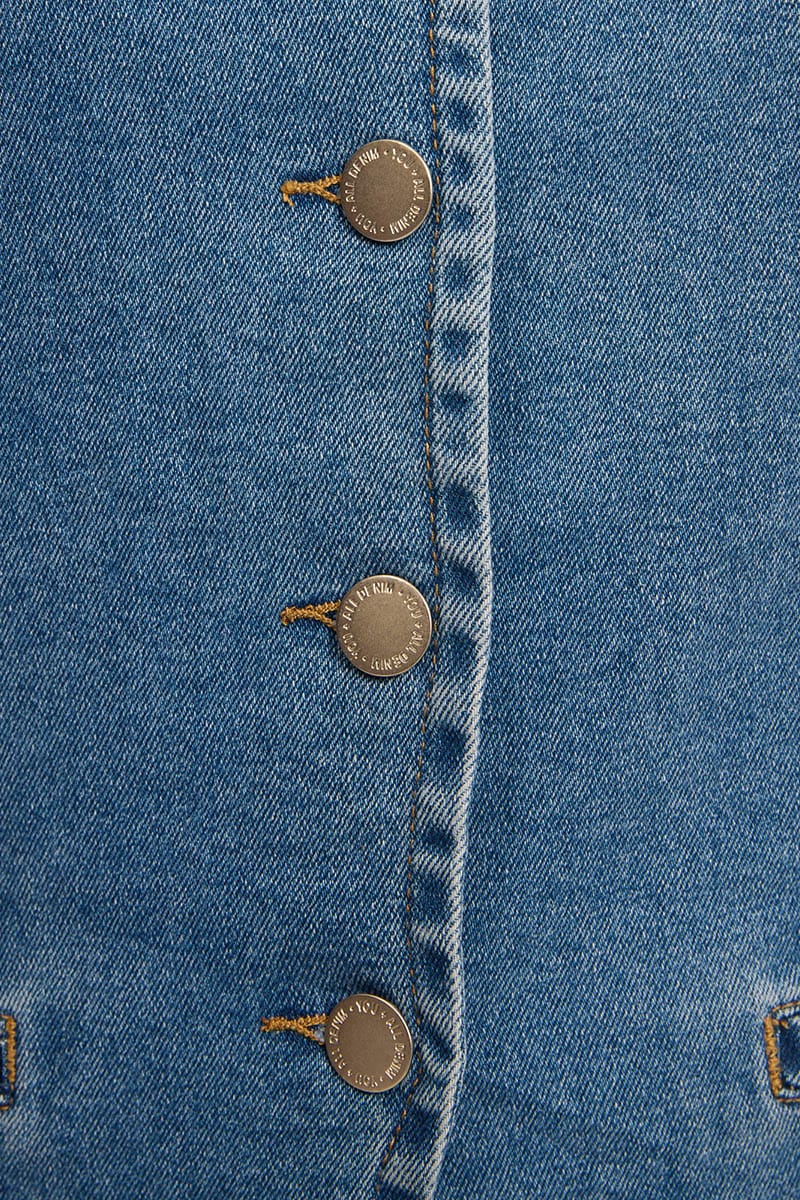 Denim Vest Button Down Sleeveless for YouandAll Fashion