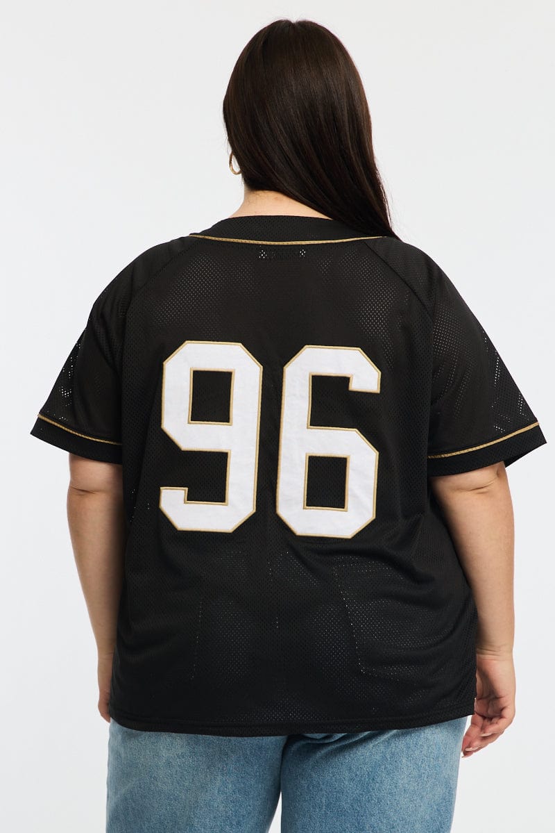 Black Oversized Sports Button Up Jacket for YouandAll Fashion
