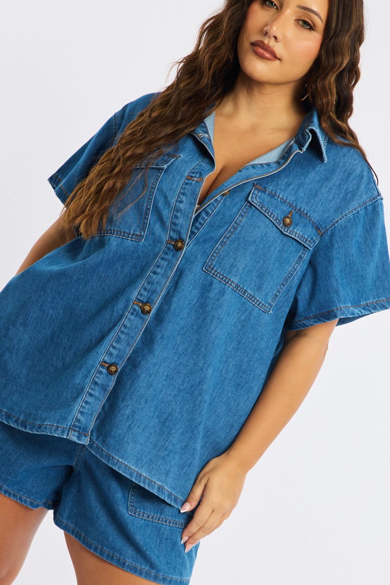 Denim Jacket Short Sleeve for YouandAll Fashion