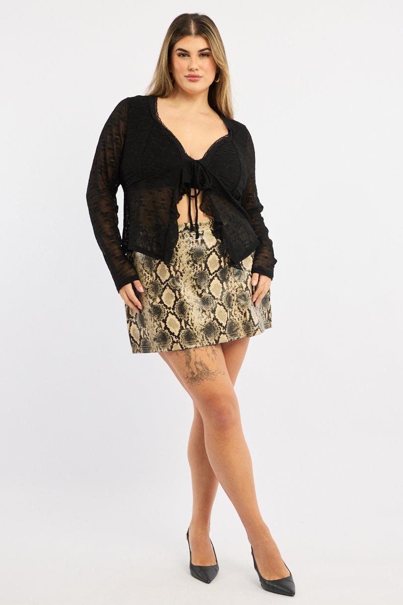 Black Lace Tie Top Bolero for YouandAll Fashion