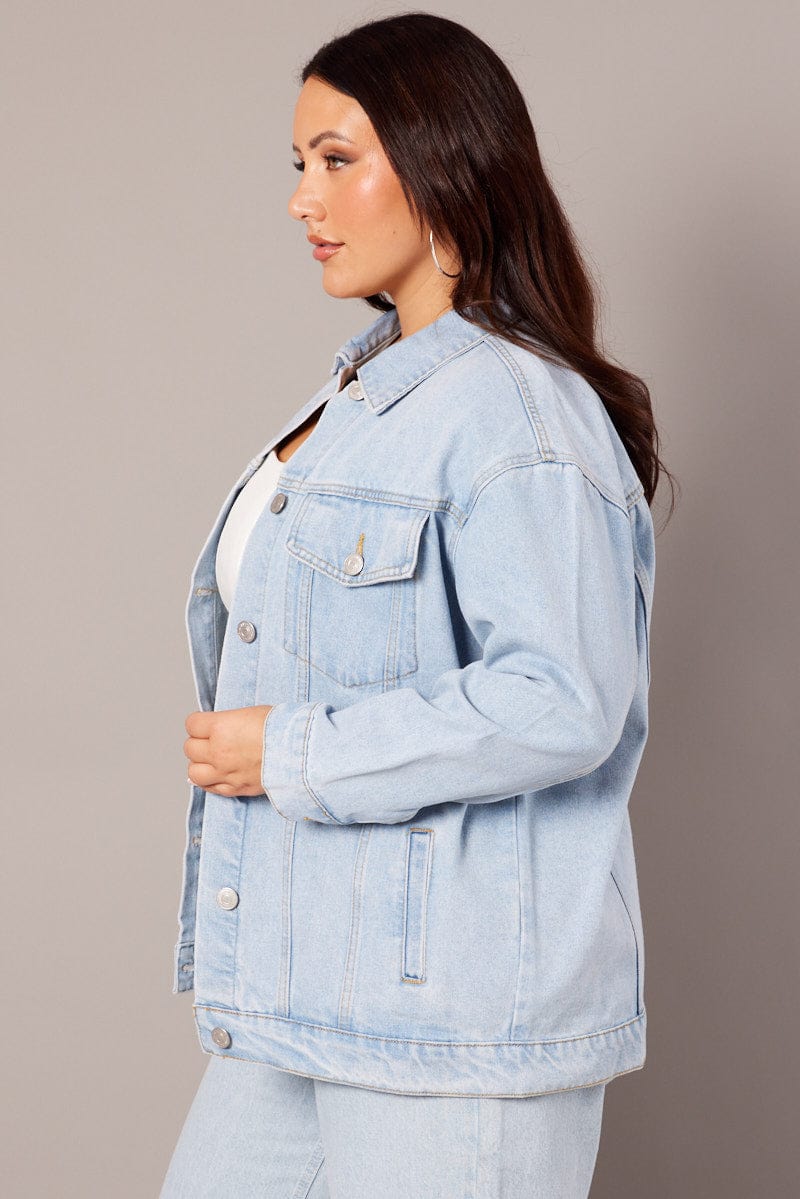 Denim Oversized Distressed Denim Jacket for YouandAll Fashion