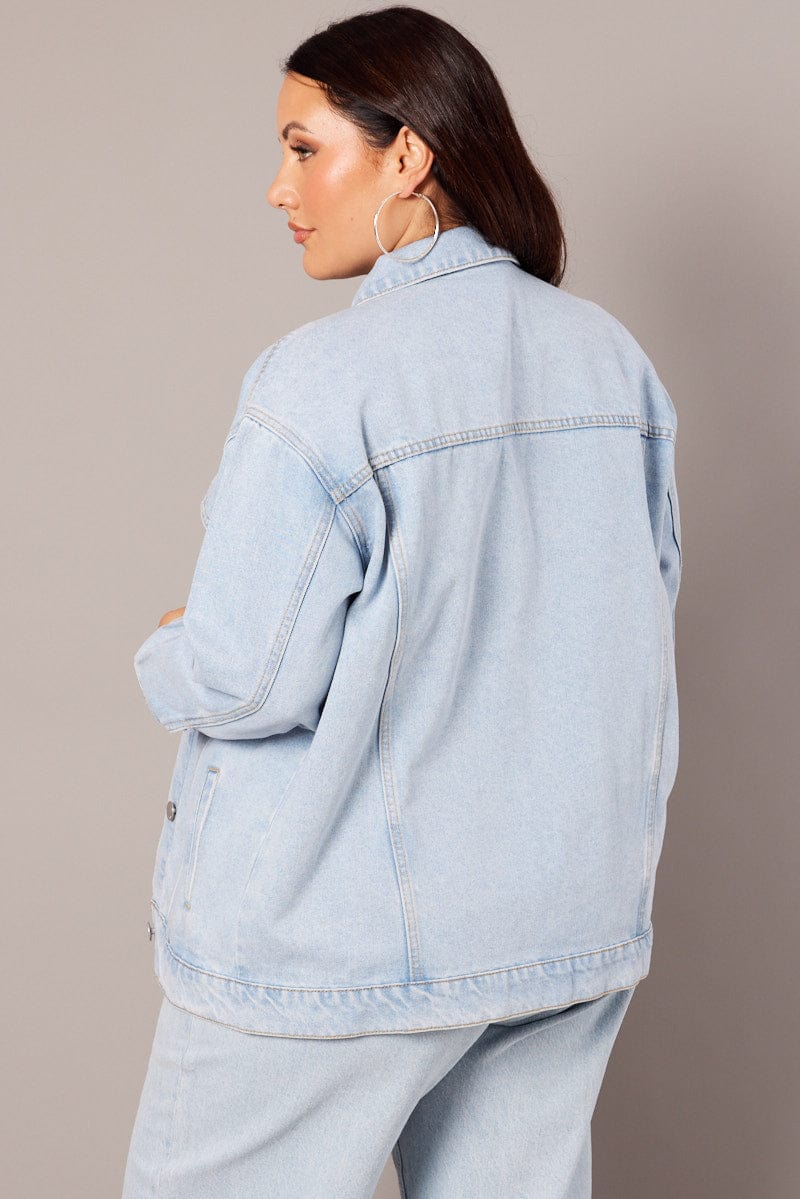 Denim Oversized Distressed Denim Jacket for YouandAll Fashion