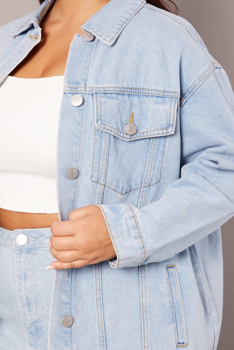 Denim Oversized Distressed Denim Jacket for YouandAll Fashion