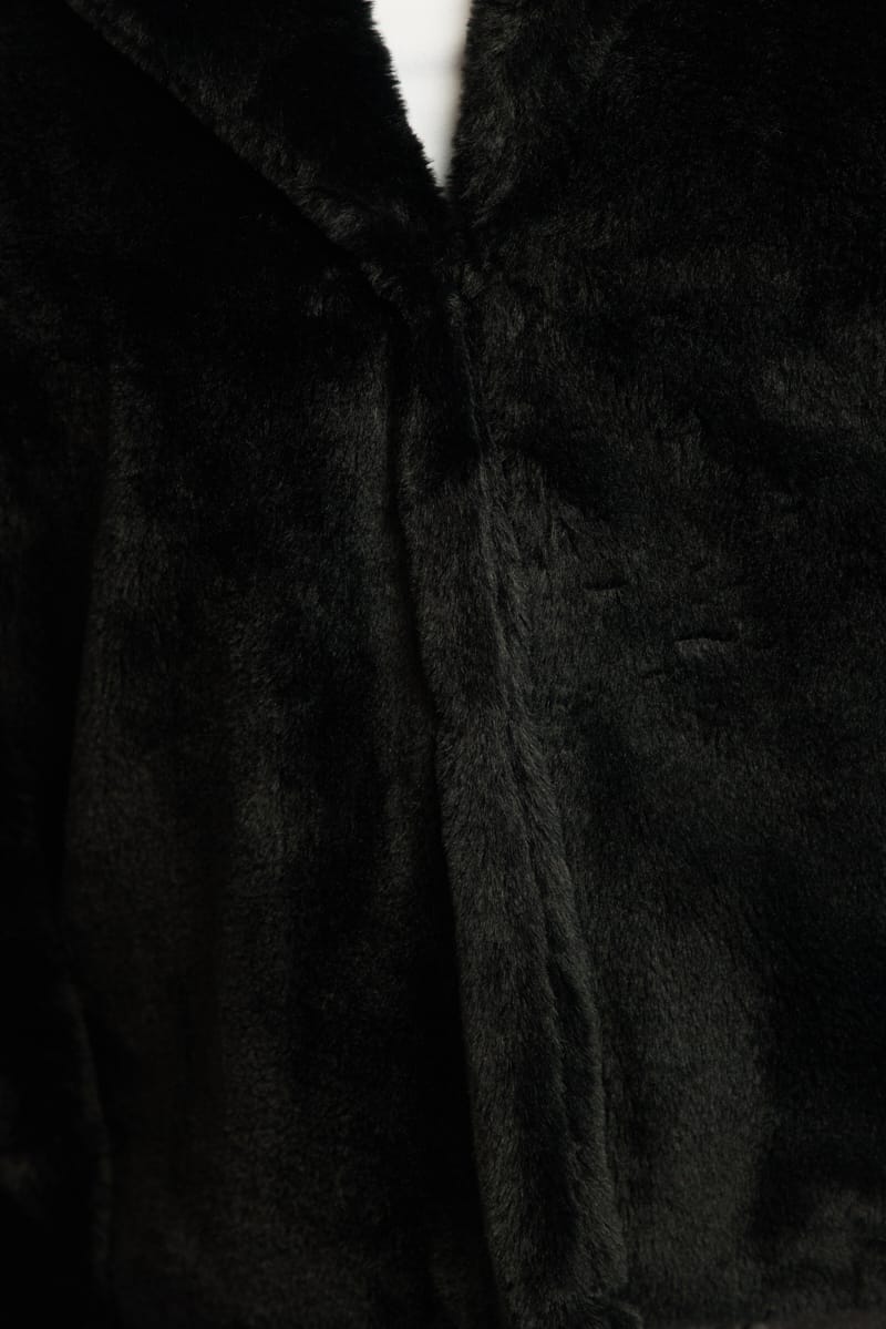 Black Faux Fur Jacket Long Sleeve for YouandAll Fashion