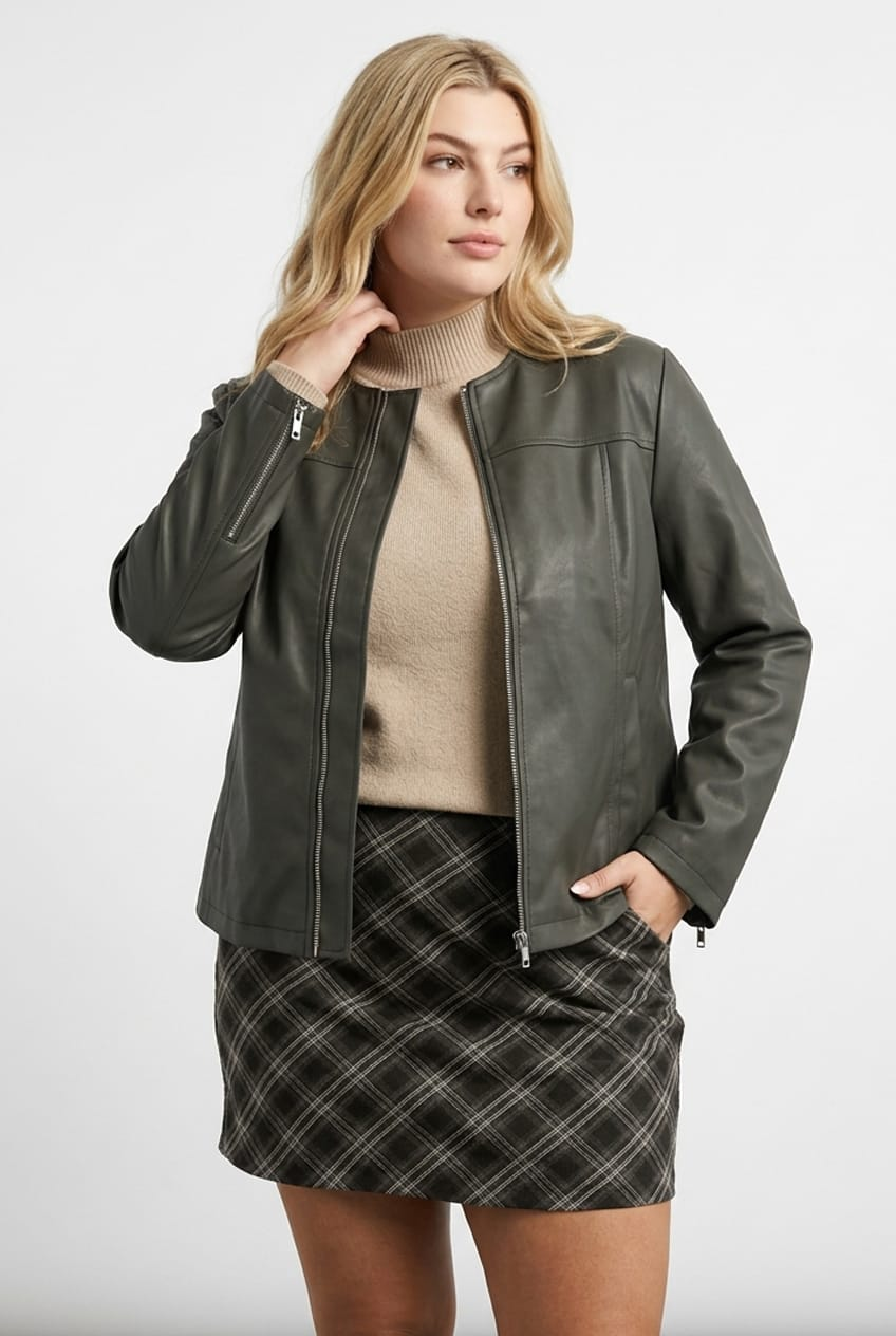 Black Oversized Pu Jacket for YouandAll Fashion