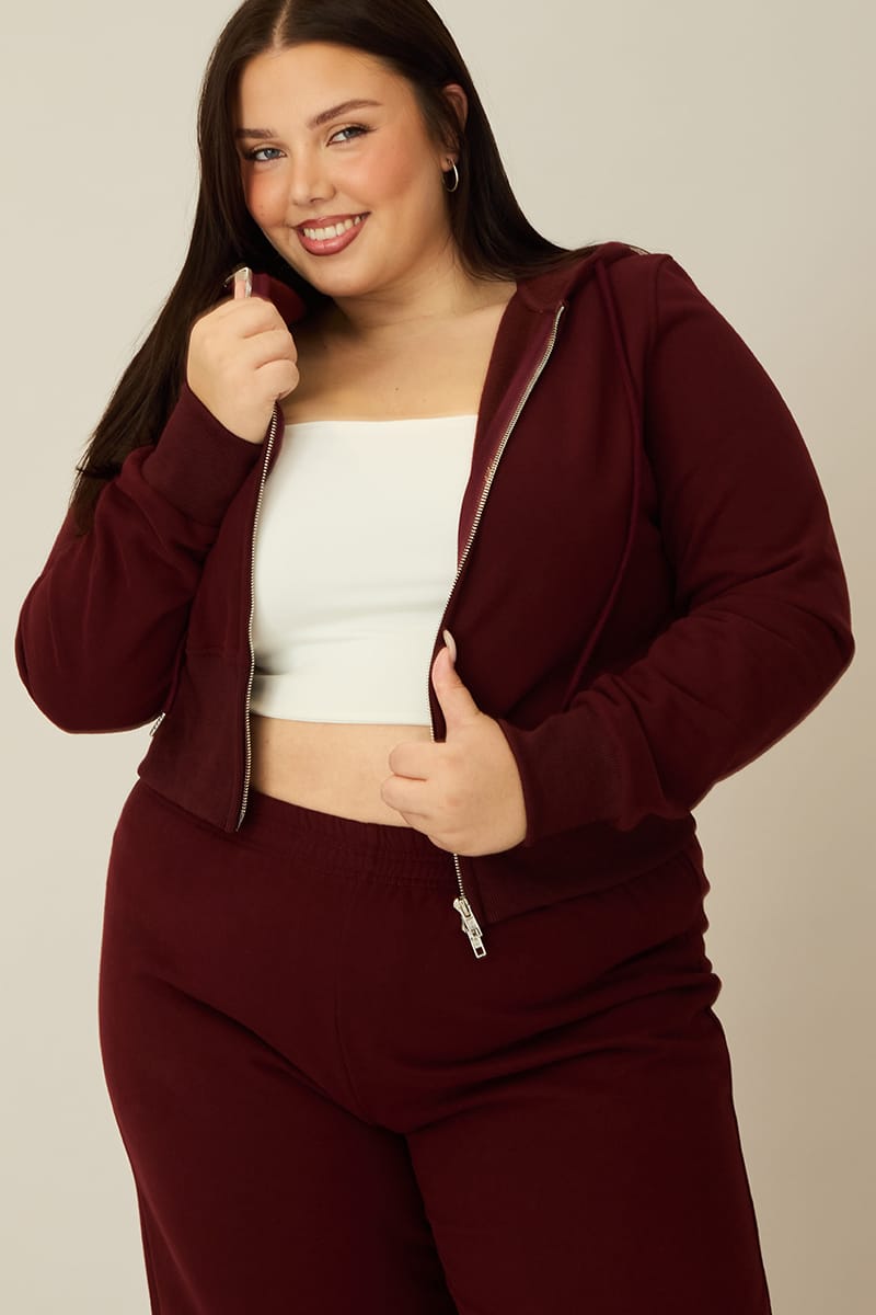 Red Zip Hoodie Long Sleeve for YouandAll Fashion