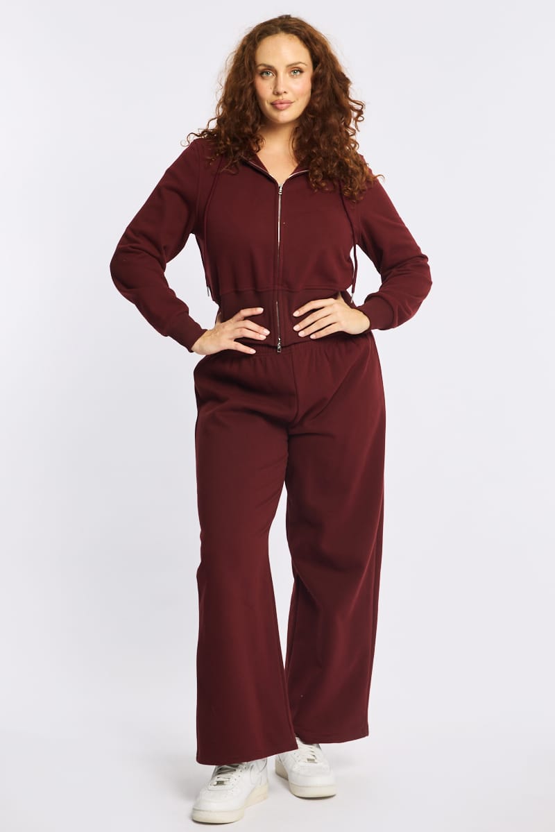 Red Zip Hoodie Long Sleeve for YouandAll Fashion