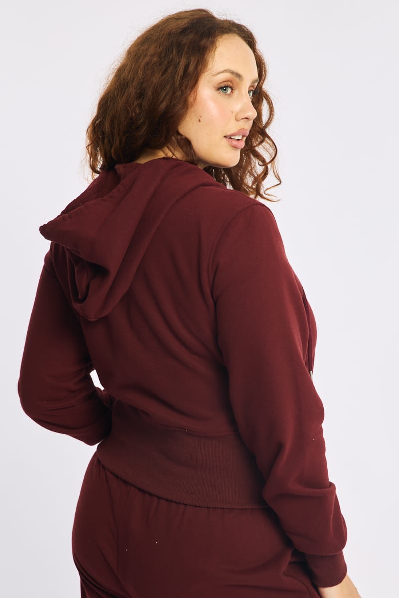 Red Zip Hoodie Long Sleeve for YouandAll Fashion