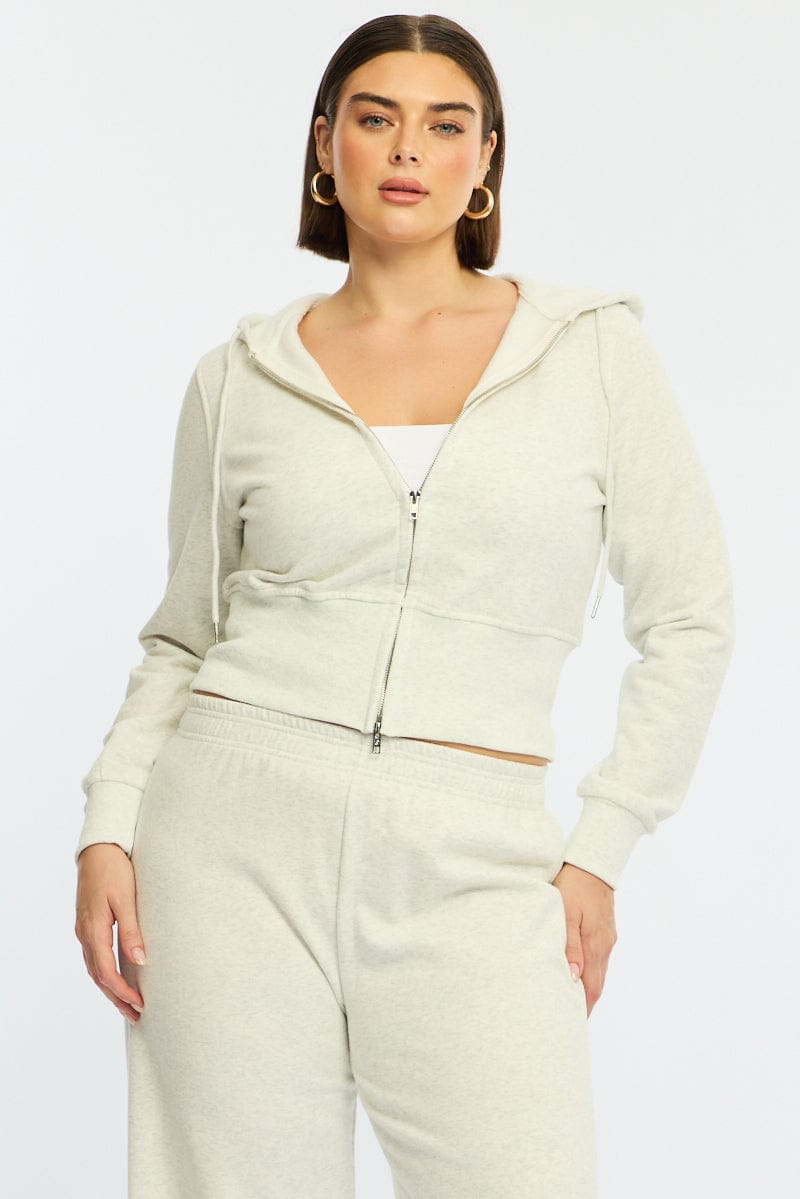 Grey Zip Hoodie Long Sleeve for YouandAll Fashion