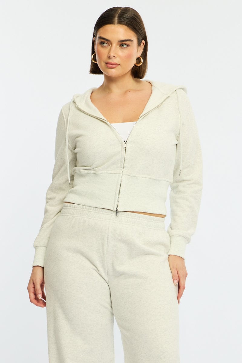 Grey Zip Hoodie Long Sleeve for YouandAll Fashion