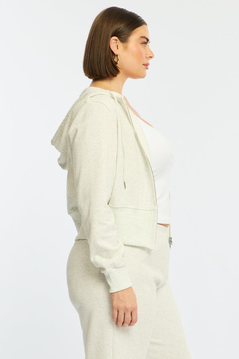 Grey Zip Hoodie Long Sleeve for YouandAll Fashion