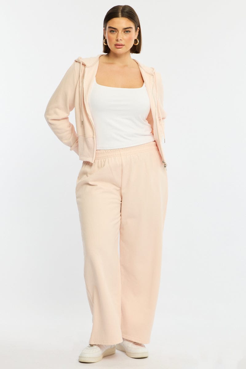 Pink Zip Hoodie Long Sleeve for YouandAll Fashion