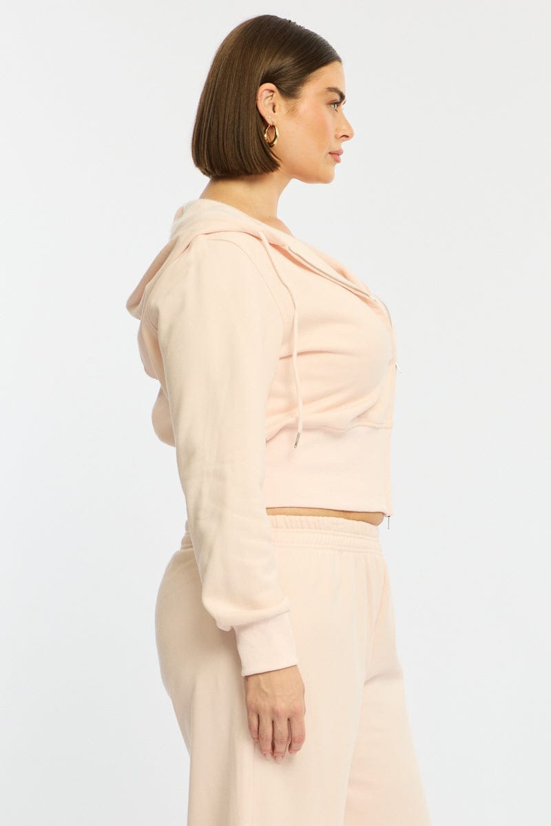 Pink Zip Hoodie Long Sleeve for YouandAll Fashion