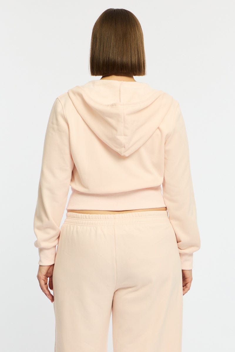 Pink Zip Hoodie Long Sleeve for YouandAll Fashion