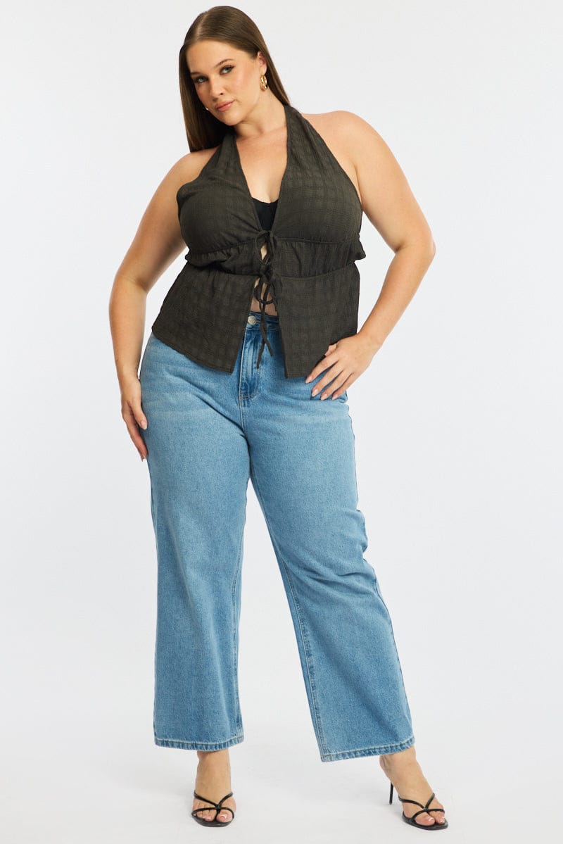 Grey Tie Up Top Halter Neck for YouandAll Fashion