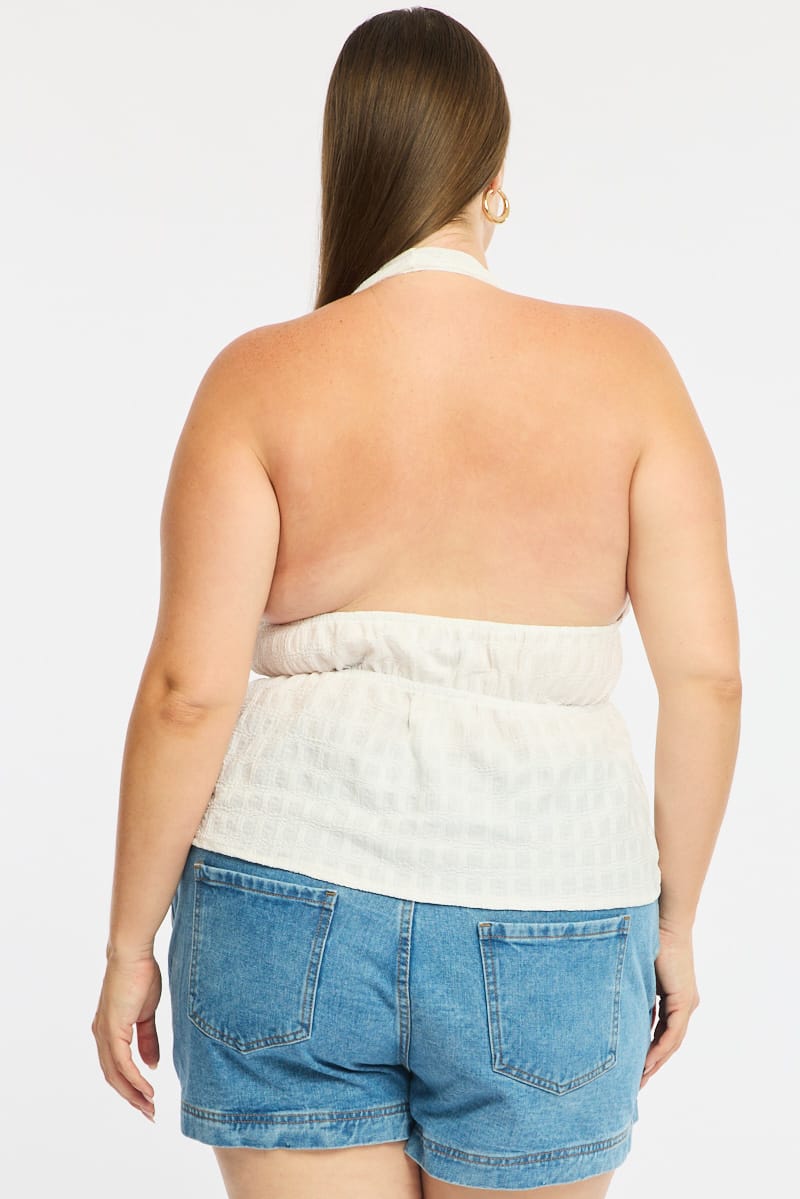 White Tie Up Top Halter Neck for YouandAll Fashion