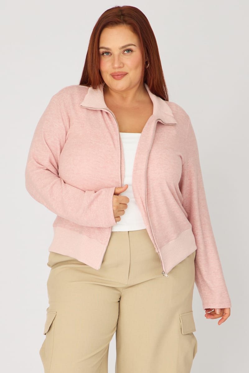 Pink Soft Touch Jacket Long Sleeve for YouandAll Fashion