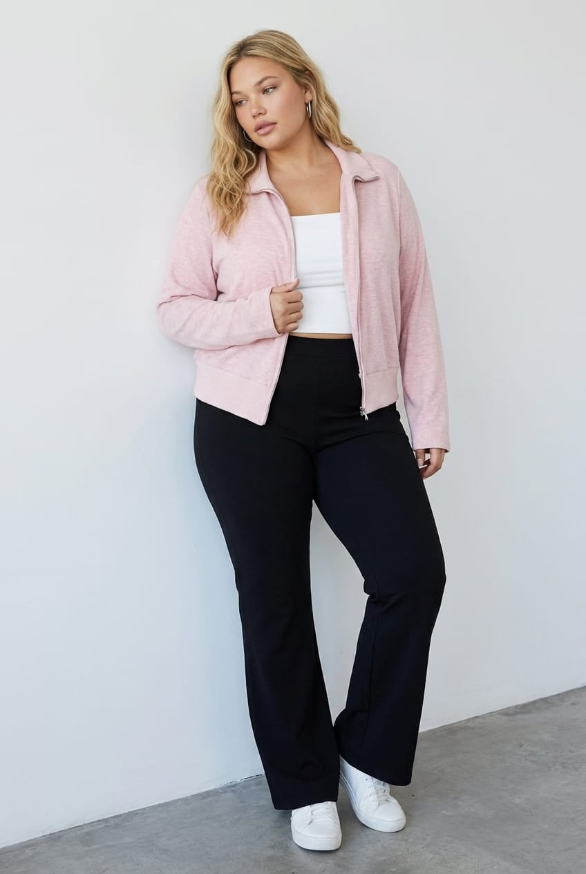 Pink Soft Touch Jacket Long Sleeve for YouandAll Fashion