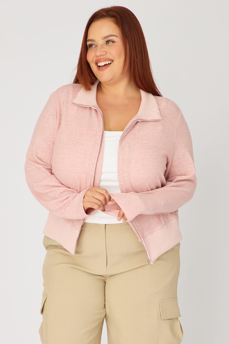 Pink Soft Touch Jacket Long Sleeve for YouandAll Fashion