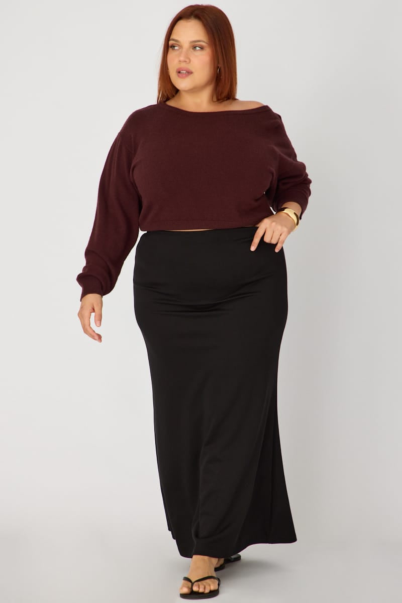 Black Soft Touch Mermaid Maxi Skirt for YouandAll Fashion