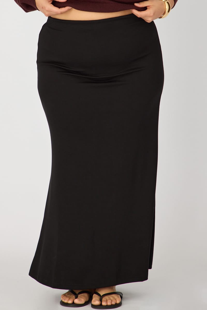 Black Soft Touch Mermaid Maxi Skirt for YouandAll Fashion