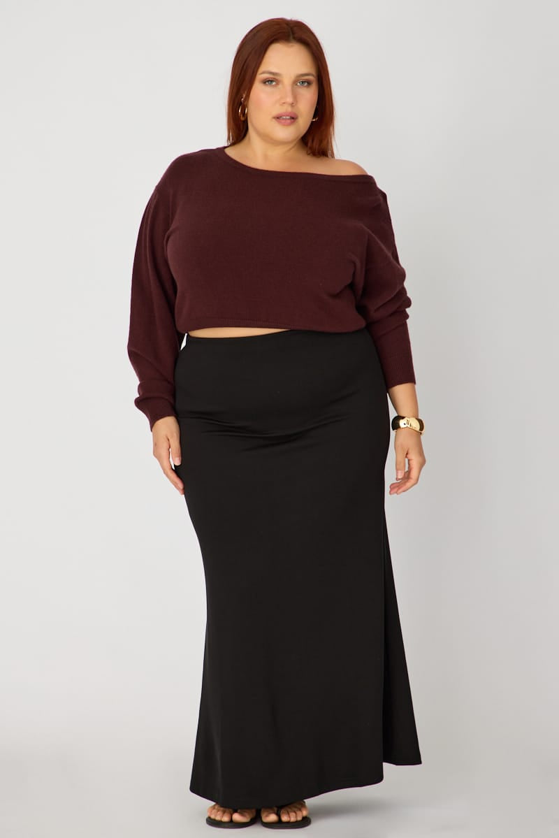 Black Soft Touch Mermaid Maxi Skirt for YouandAll Fashion