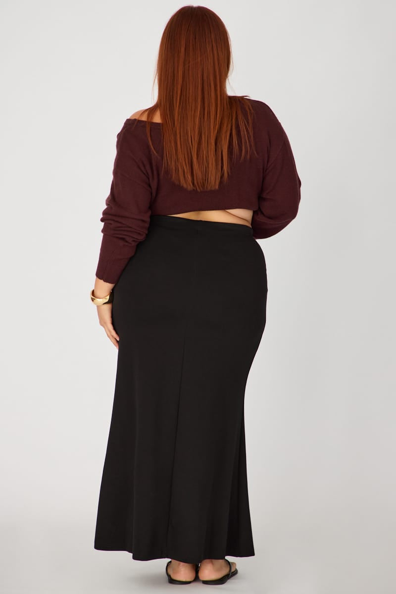 Black Soft Touch Mermaid Maxi Skirt for YouandAll Fashion