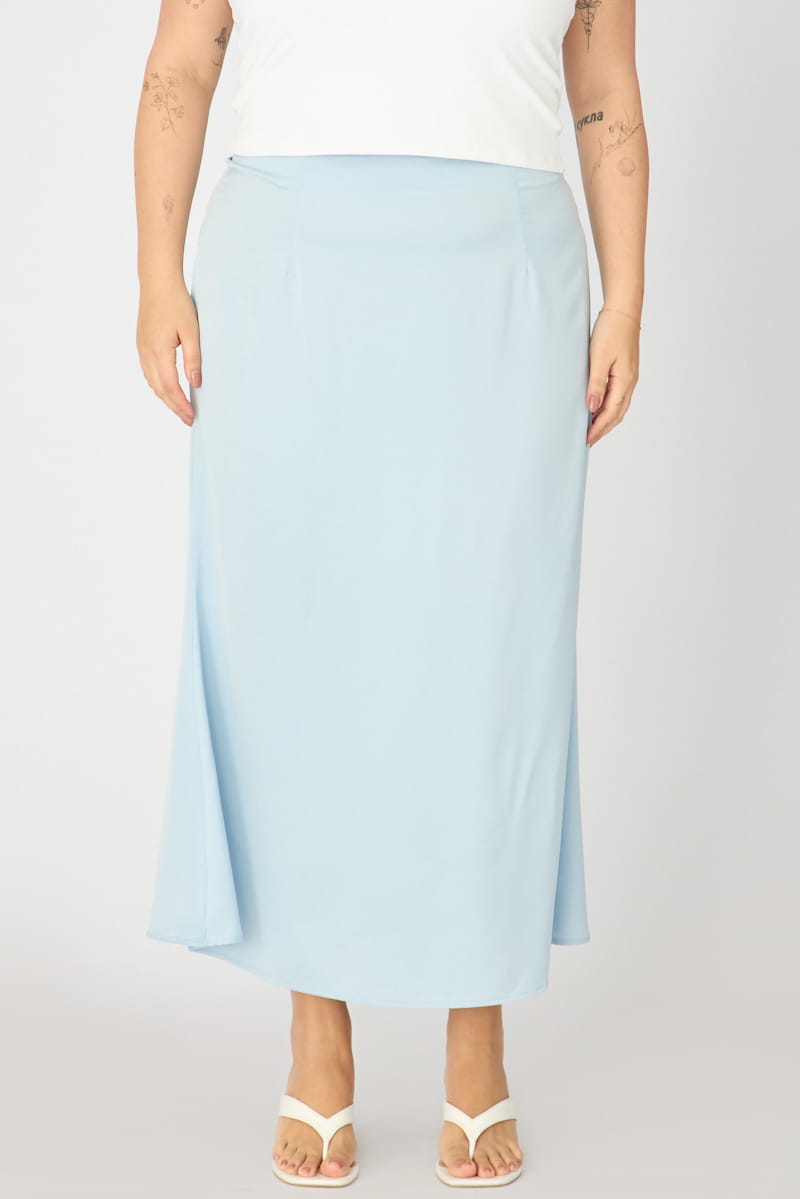 Blue Satin Maxi Skirt for YouandAll Fashion