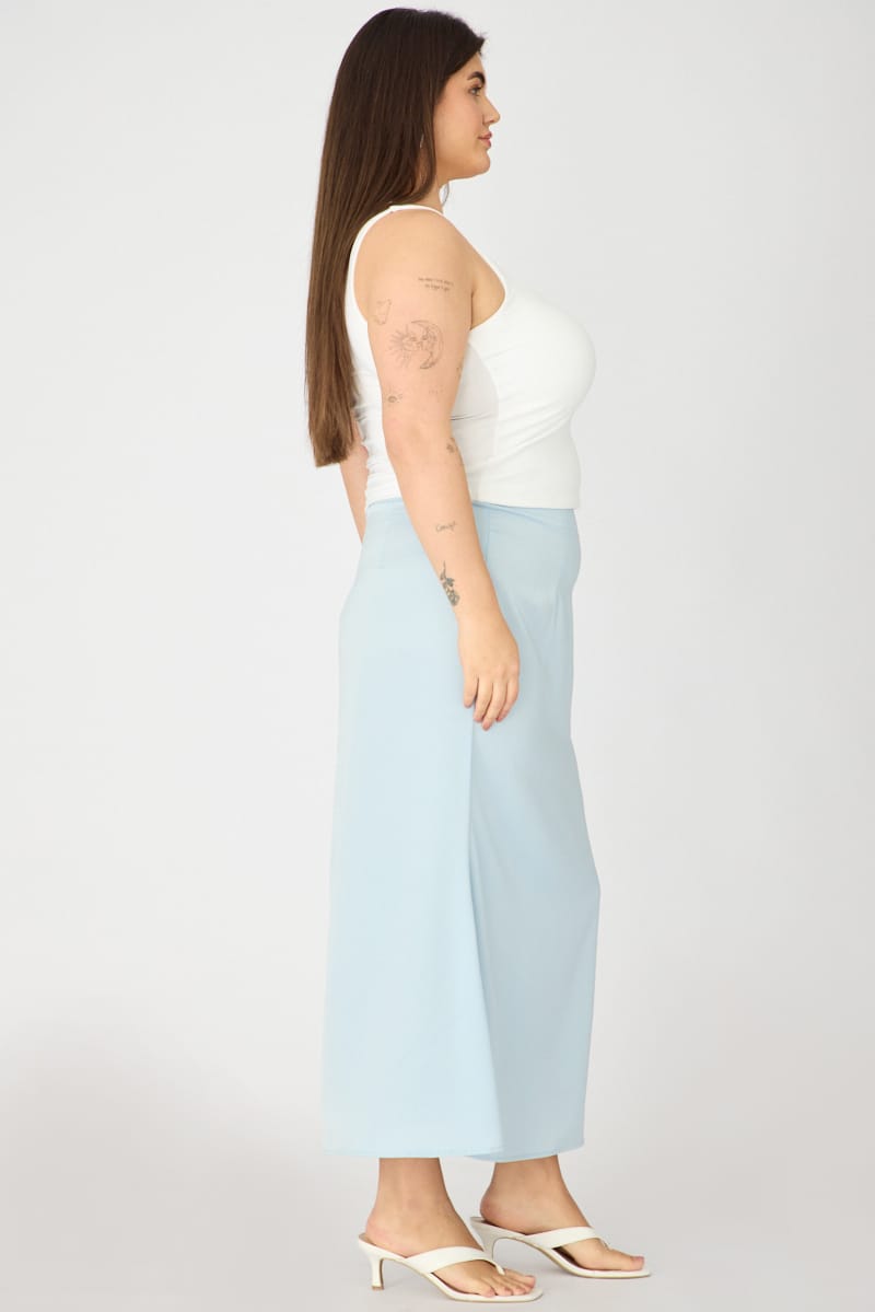 Blue Satin Maxi Skirt for YouandAll Fashion