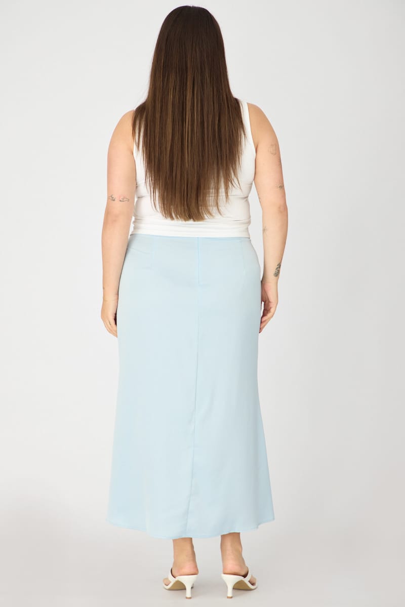 Blue Satin Maxi Skirt for YouandAll Fashion