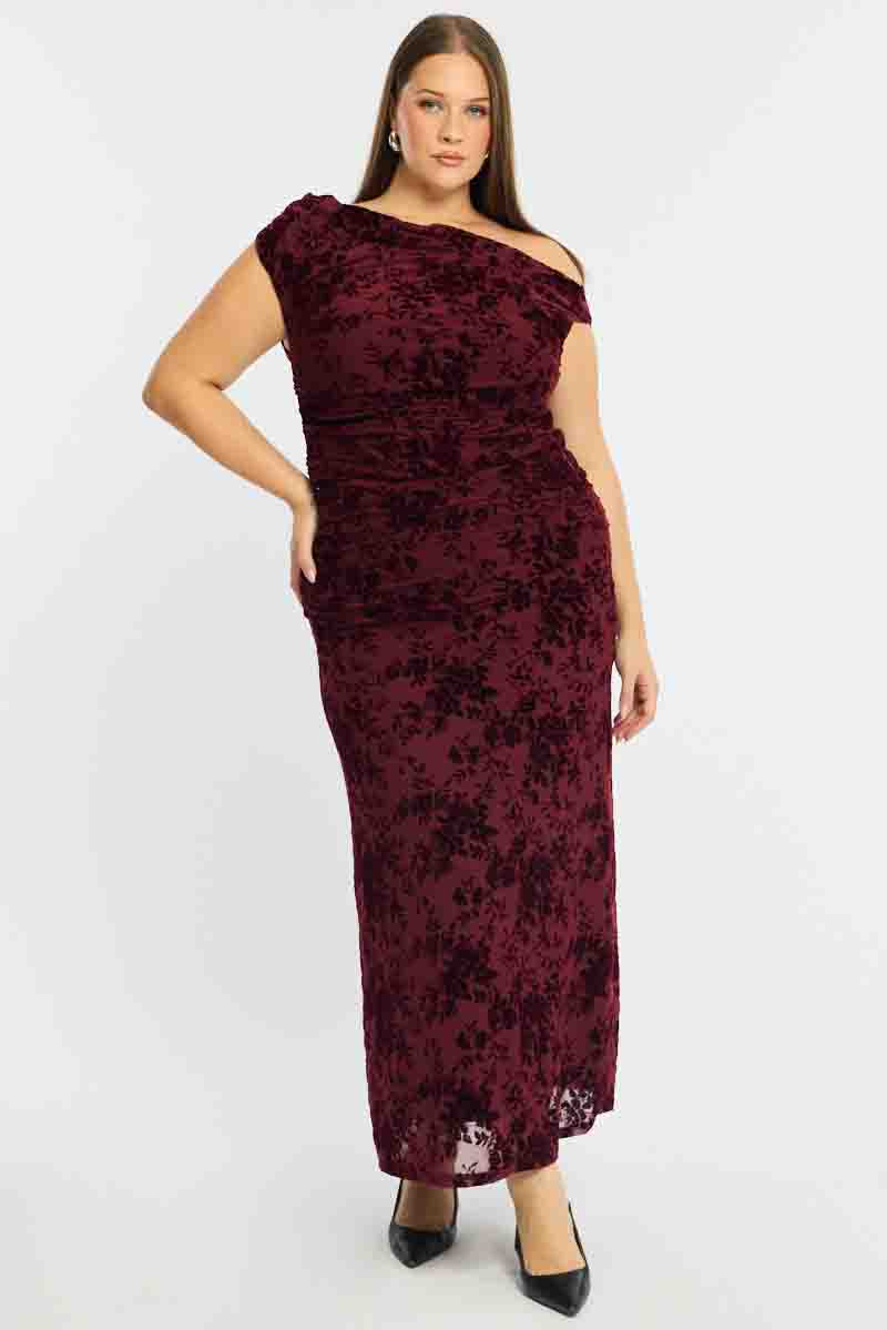 Red Floral Maxi Skirt Mesh for YouandAll Fashion