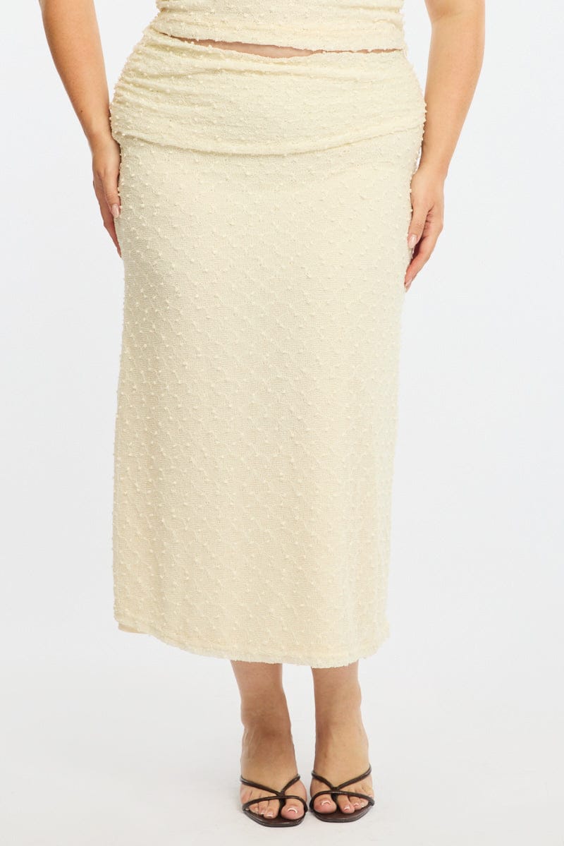 White Maxi Skirt Textured for YouandAll Fashion