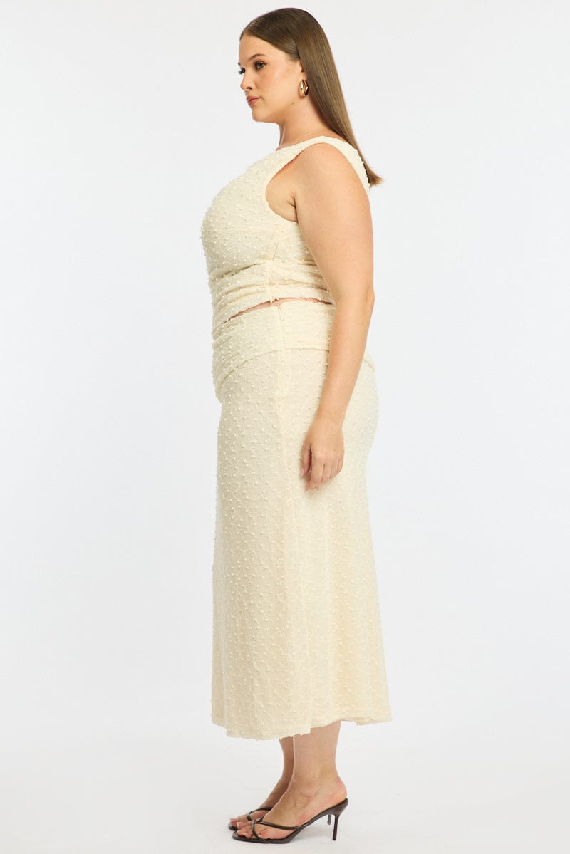 White Maxi Skirt Textured for YouandAll Fashion